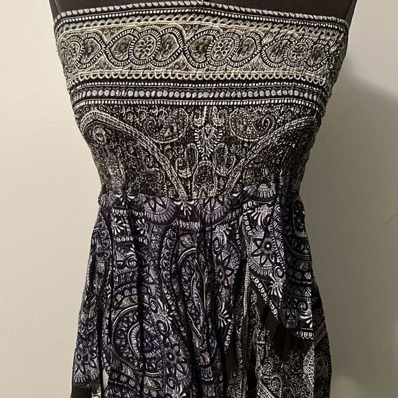 Women's Vintage Halter Smocked Handkerchief Sundress - Picture 2 of 7